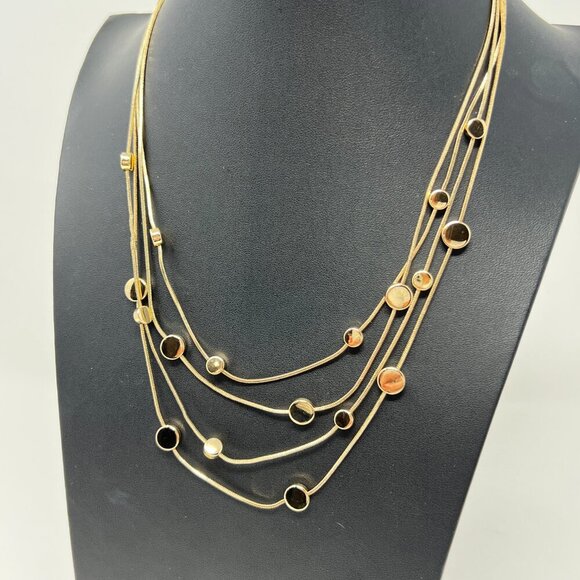 Unbranded Gold Finish Four Strand Adjustable Chain Necklace - Picture 4 of 13